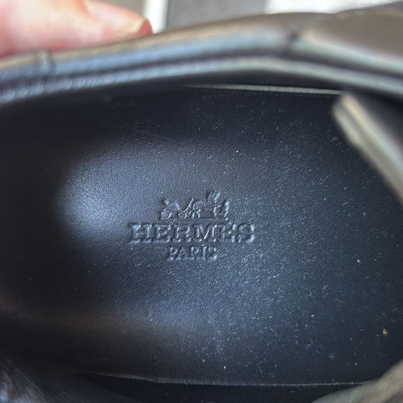 VGC HERMES day Leather trainers with Kelly buckle in black leather size 37.5 - Picture 4 of 7